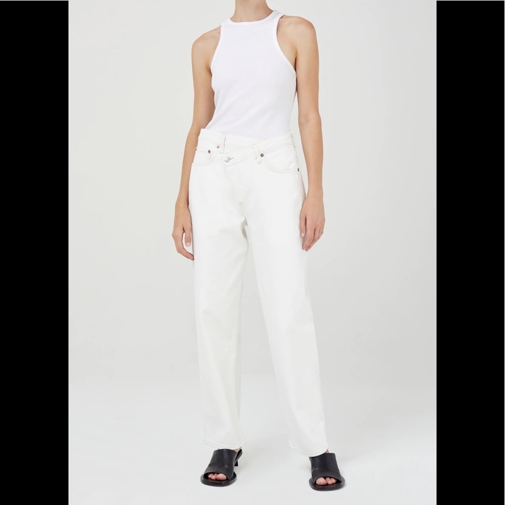 Nwt Agolde Criss Cross Upsized Jeans In Paste Size 30